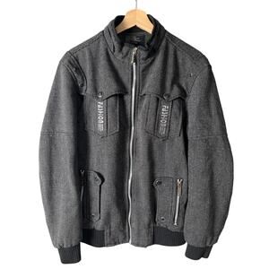 Jiaoxing Raw Ide099 2XL Zip up Gray Men's Jacket